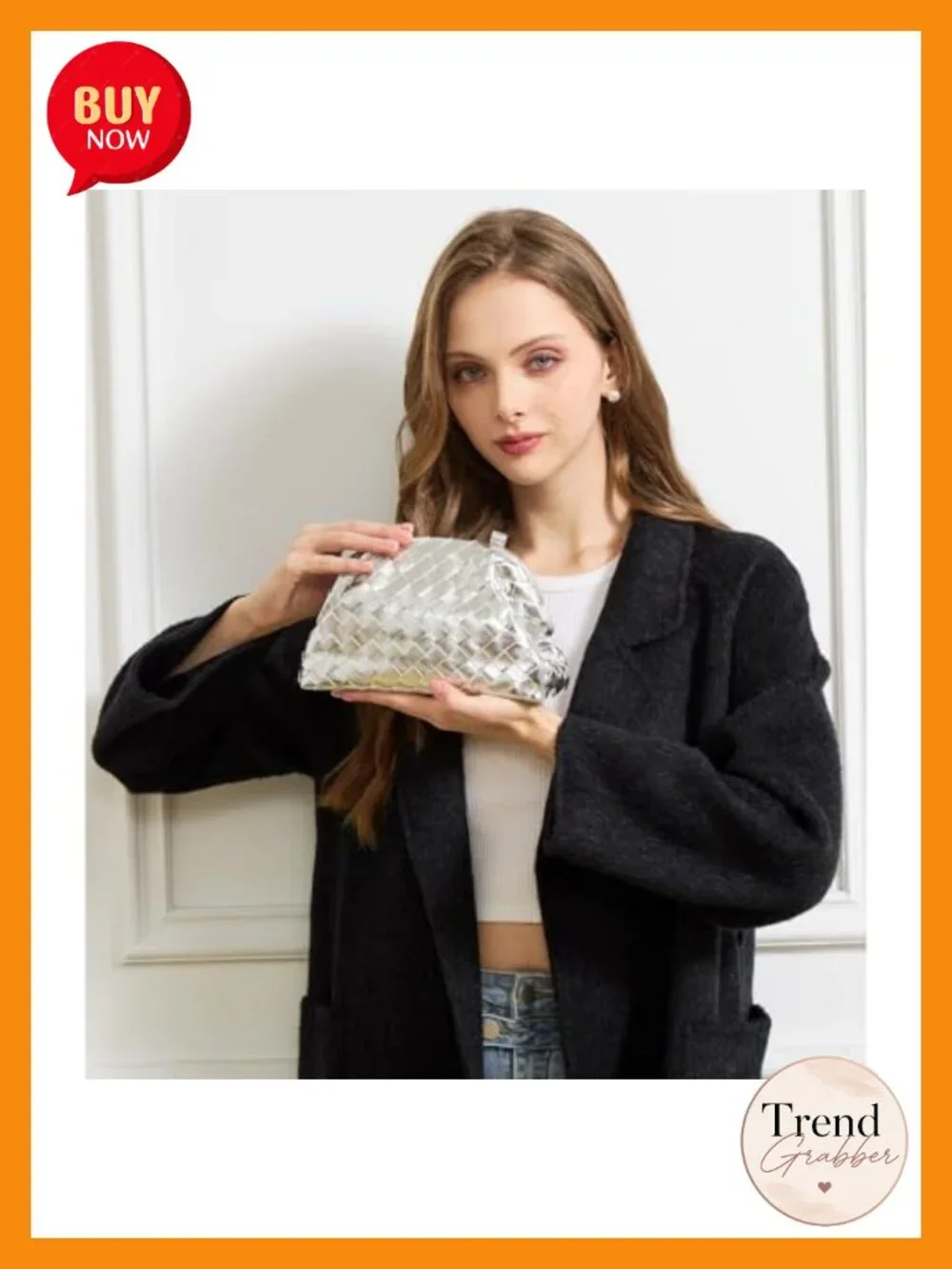 Vegan Leather Pleated Clutch Bag Woven Soft Cloud Dumpling Evening Purse Handbag